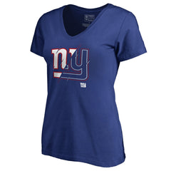 New York Giants Women's X-Ray Slim Fit V-Neck T-Shirt - Royal T-shirts