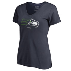 Seattle Seahawks Women's X-Ray V-Neck T-Shirt - Navy T-shirts