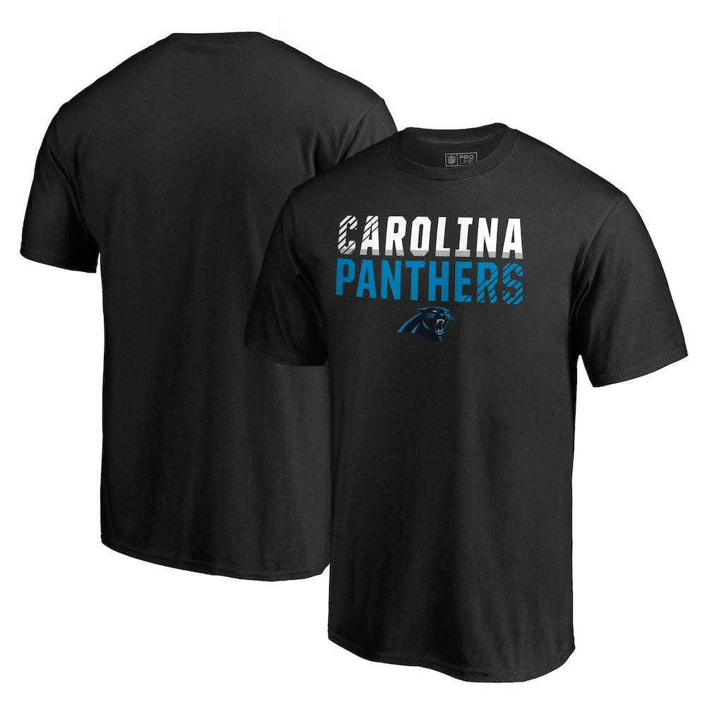 Carolina Panthers Iconic Collection Fade Out T-Shirt - Black T-shirts