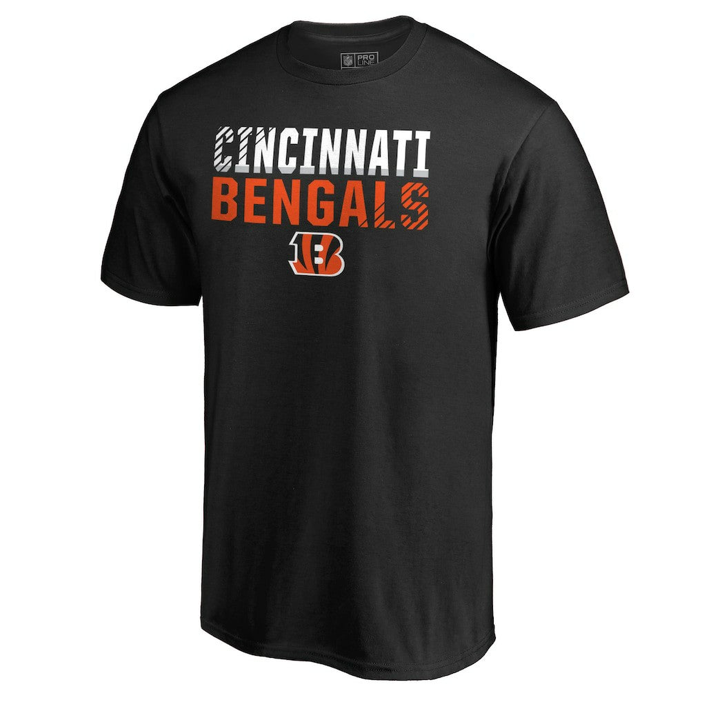 Cincinnati Bengals Iconic Collection Fade Out T-Shirt - Black T-shirts