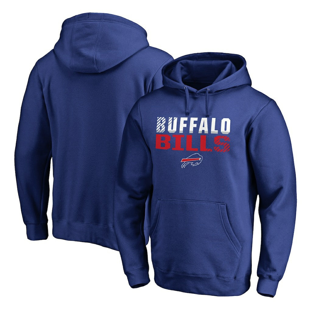 Buffalo Bills Iconic Collection Fade Out Pullover Hoodie - Royal Hoodies