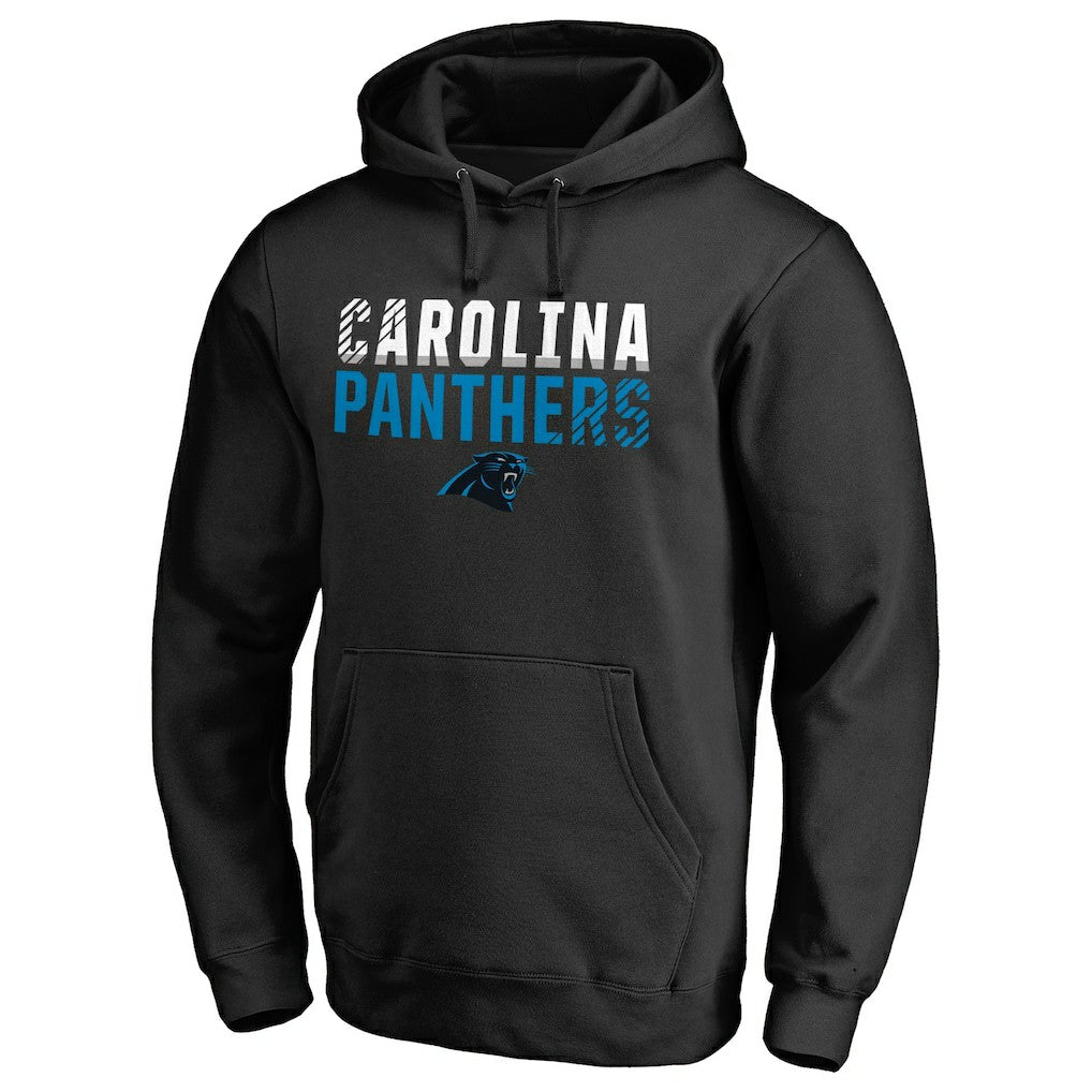 Carolina Panthers Iconic Collection Fade Out Pullover Hoodie - Black Hoodies