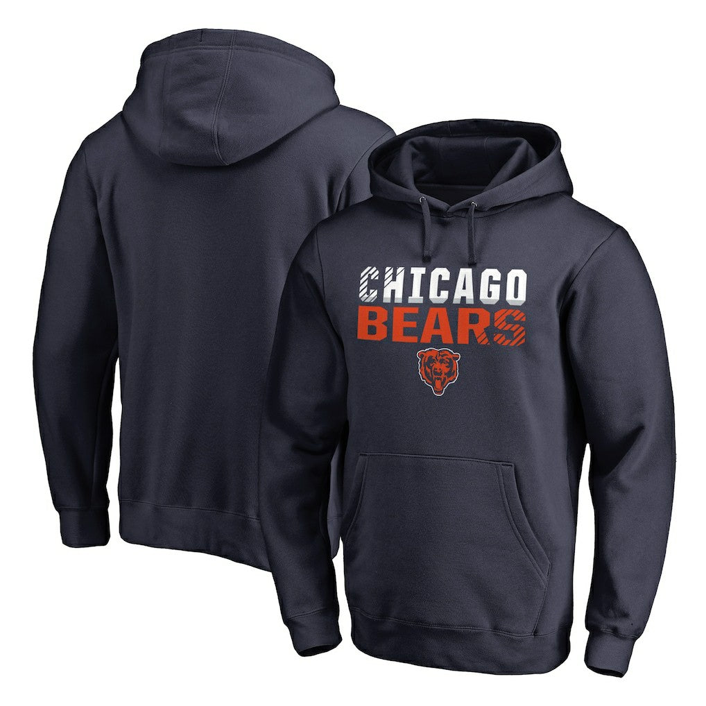 Chicago Bears Iconic Collection Fade Out Pullover Hoodie - Navy Hoodies