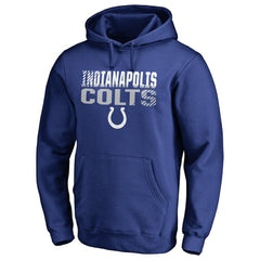 Indianapolis Colts Iconic Collection Fade Out Pullover Hoodie - Royal Hoodies
