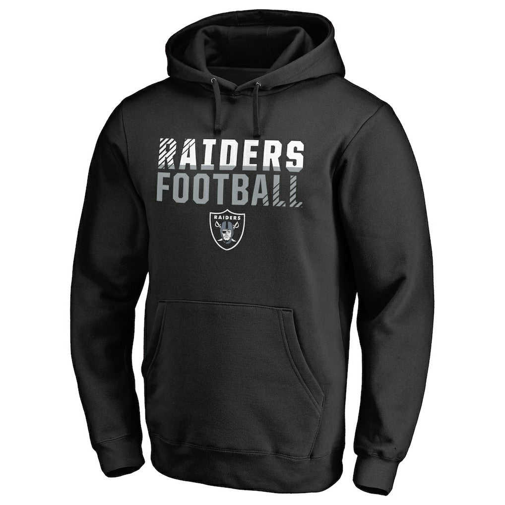 Las Vegas Raiders Iconic Collection Fade Out Pullover Hoodie - Black Hoodies
