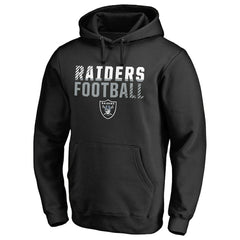 Las Vegas Raiders Iconic Collection Fade Out Pullover Hoodie - Black Hoodies