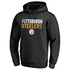 Pittsburgh Steelers Iconic Collection Fade Out Pullover Hoodie - Black Hoodies