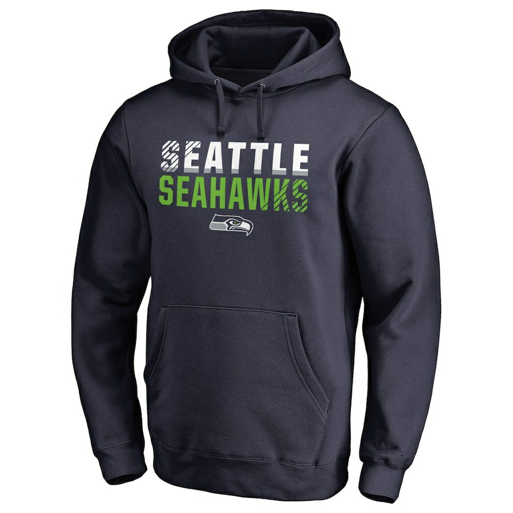 Seattle Seahawks Iconic Collection Fade Out Pullover Hoodie - College Navy Hoodies