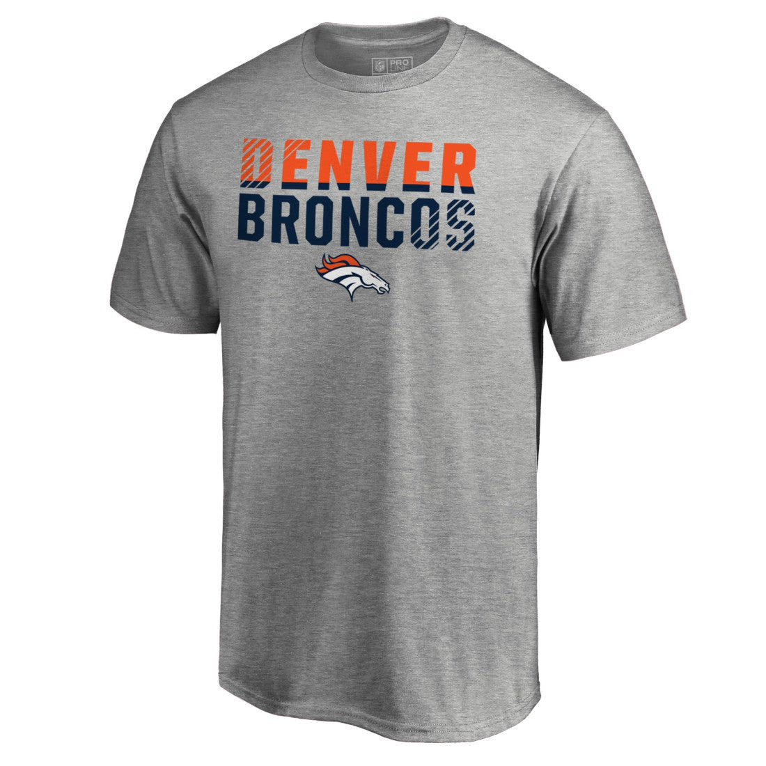 Denver Broncos Iconic Collection Fade Out T-Shirt - Ash T-shirts
