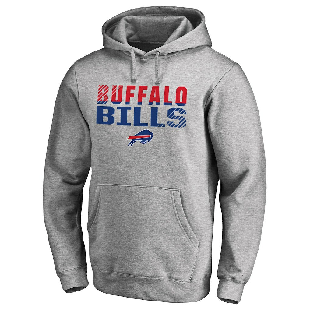 Buffalo Bills Iconic Collection Fade Out Pullover Hoodie - Ash Hoodies