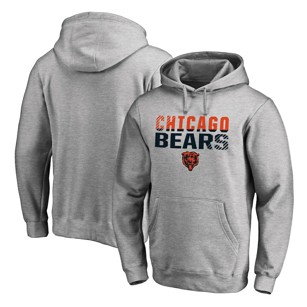 Chicago Bears Iconic Collection Fade Out Pullover Hoodie - Ash Hoodies