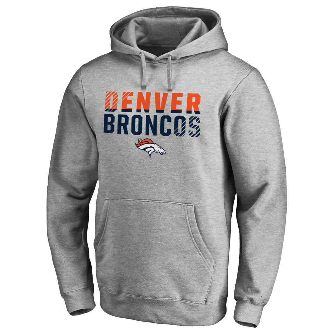 Denver Broncos Iconic Collection Fade Out Pullover Hoodie - Ash Hoodies