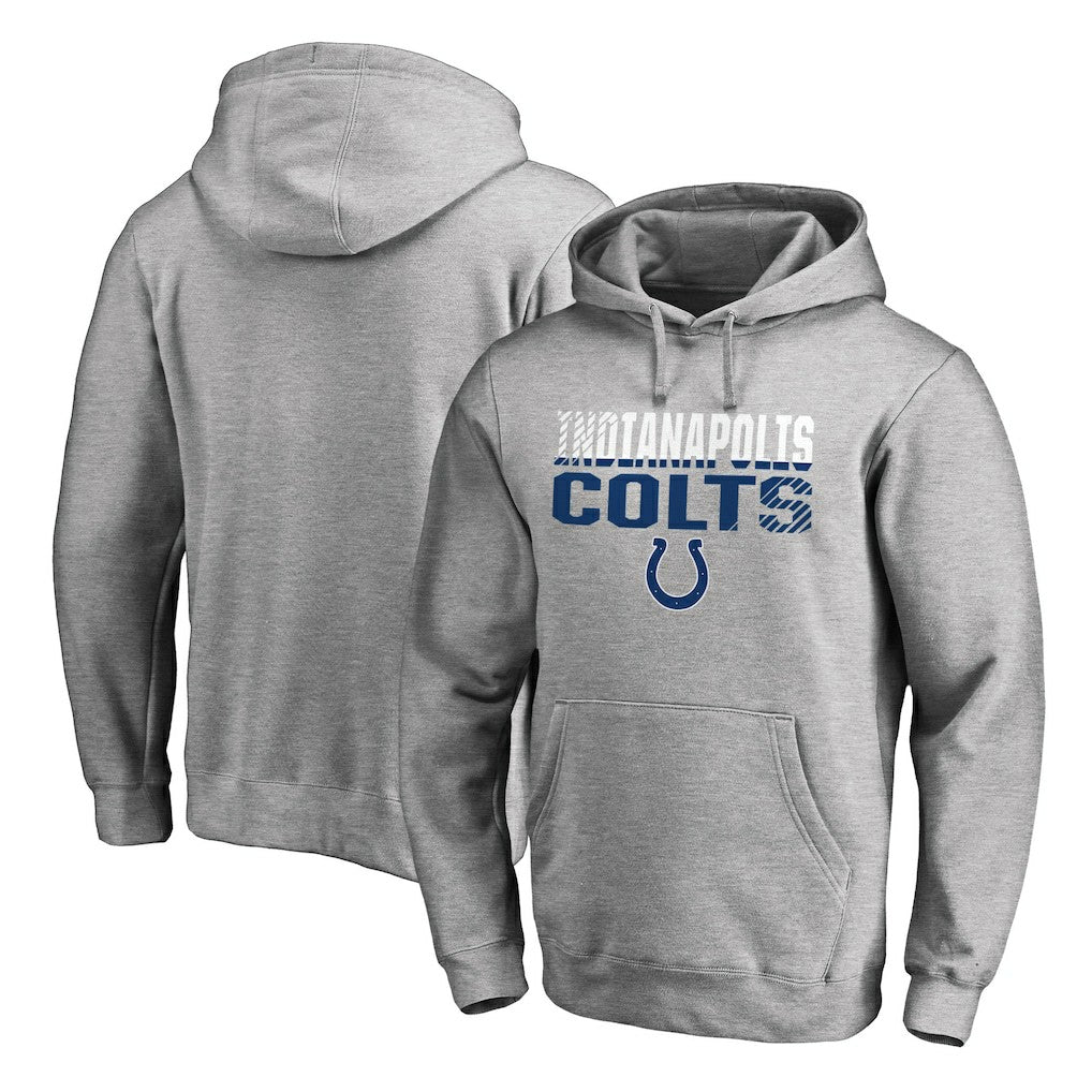 Indianapolis Colts Iconic Collection Fade Out Pullover Hoodie - Ash Hoodies