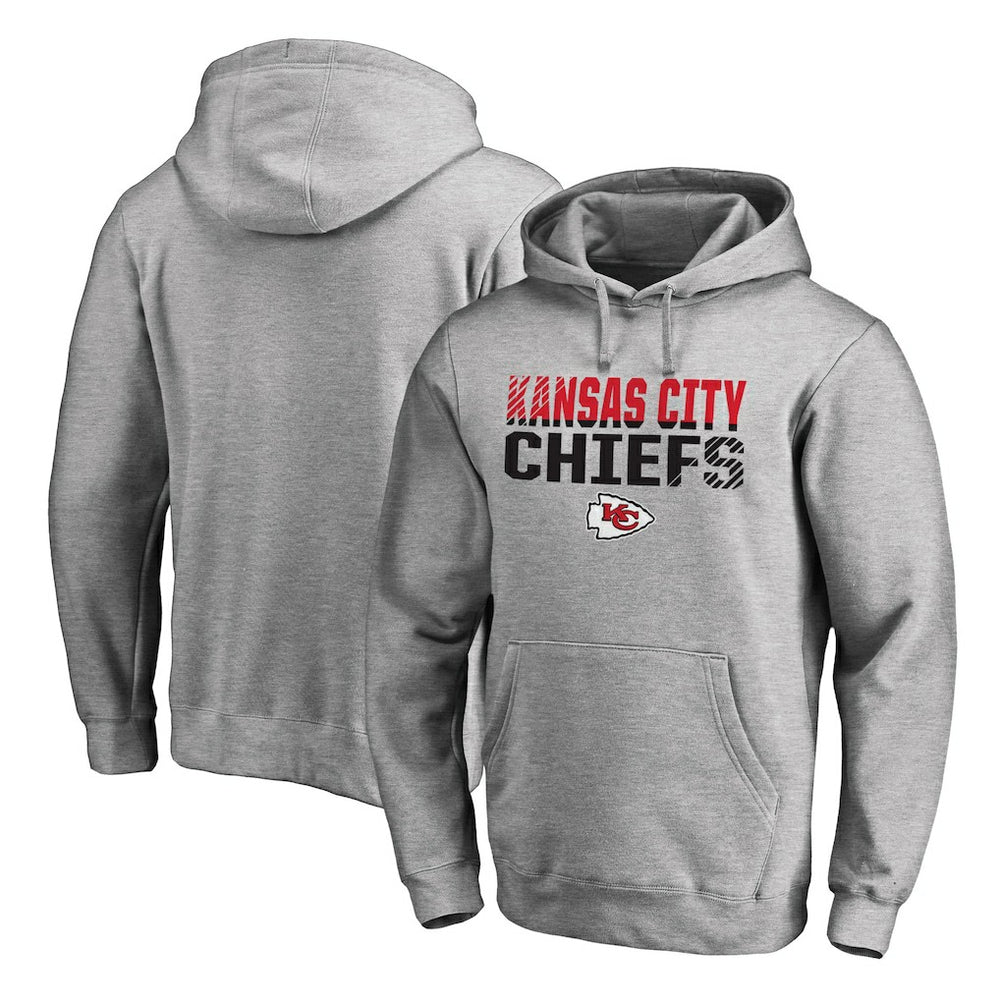 Kansas City Chiefs Iconic Collection Fade Out Pullover Hoodie - Ash Hoodies