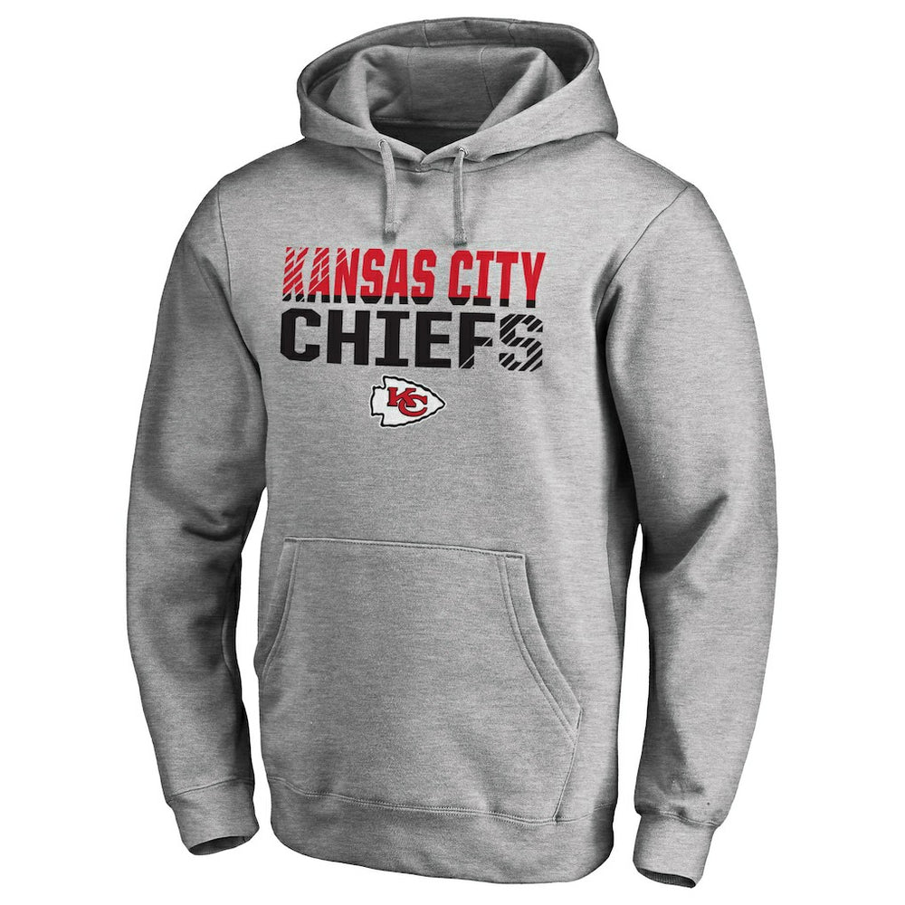 Kansas City Chiefs Iconic Collection Fade Out Pullover Hoodie - Ash Hoodies