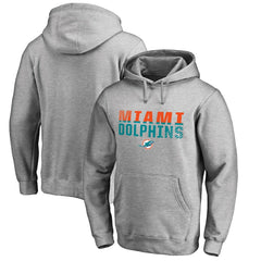 Miami Dolphins Iconic Collection Fade Out Pullover Hoodie - Ash Hoodies