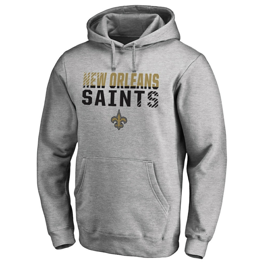 New Orleans Saints Iconic Collection Fade Out Pullover Hoodie - Ash Hoodies