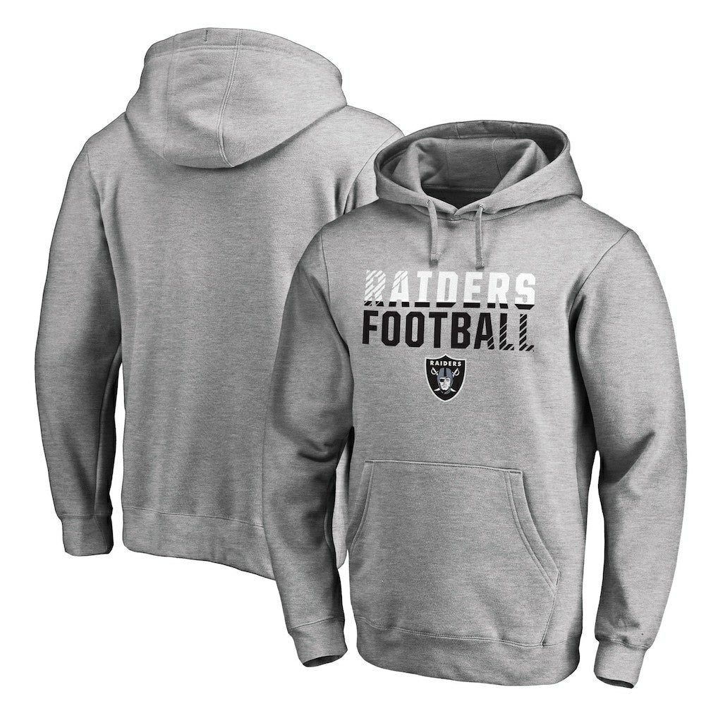 Las Vegas Raiders Iconic Collection Fade Out Pullover Hoodie - Ash Hoodies