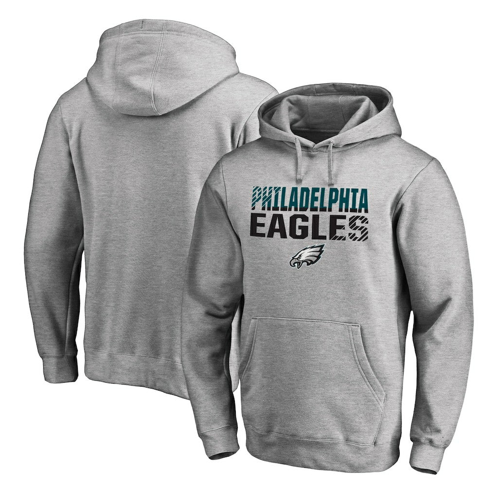 Philadelphia Eagles Iconic Collection Fade Out Pullover Hoodie - Ash Hoodies