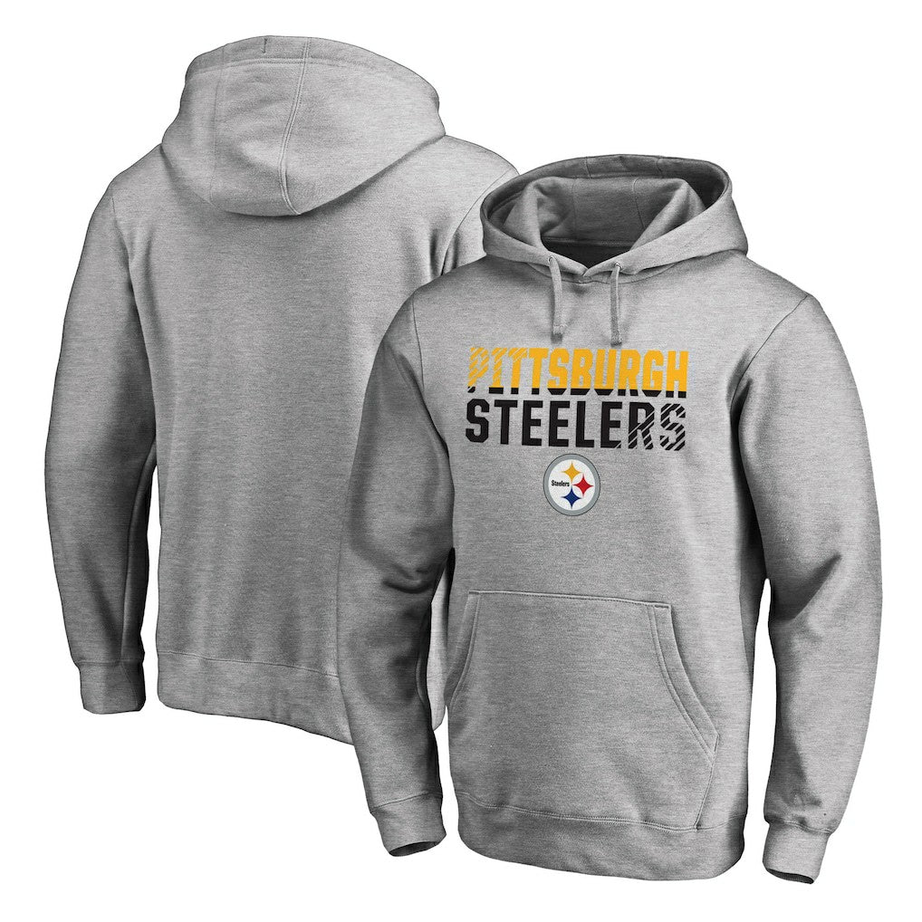 Pittsburgh Steelers Iconic Collection Fade Out Pullover Hoodie - Ash Hoodies