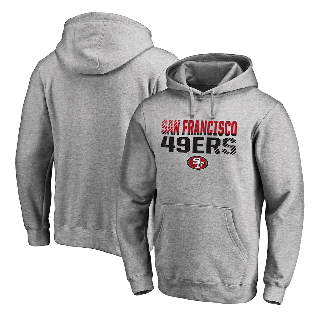 San Francisco 49ers Iconic Collection Fade Out Pullover Hoodie - Ash Hoodies