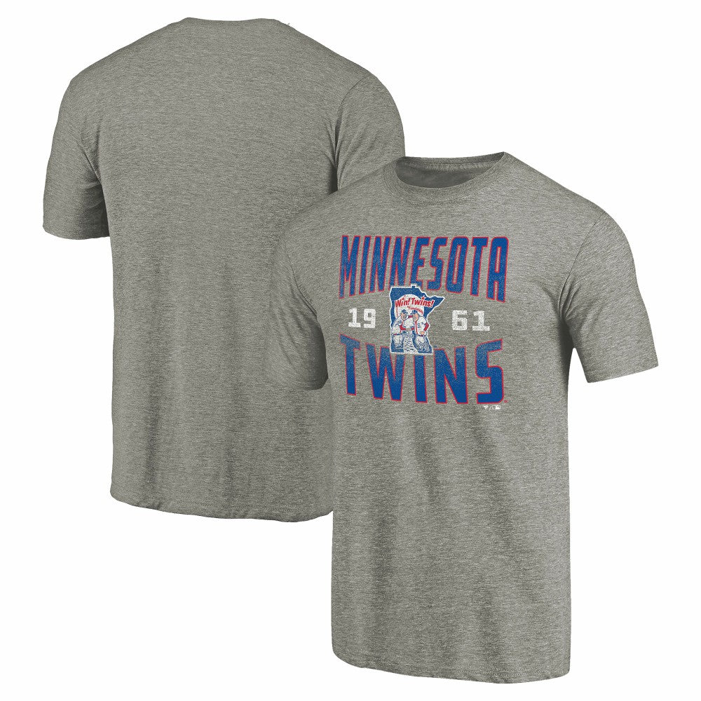 Minnesota Twins Cooperstown Collection Antique Stack Tri-Blend T-Shirt - Gray T-shirts