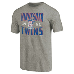 Minnesota Twins Cooperstown Collection Antique Stack Tri-Blend T-Shirt - Gray T-shirts
