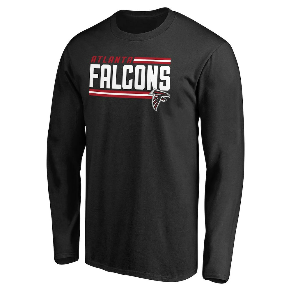 Atlanta Falcons Iconic Collection On Side Stripe Long Sleeve T-Shirt - Black T-shirts