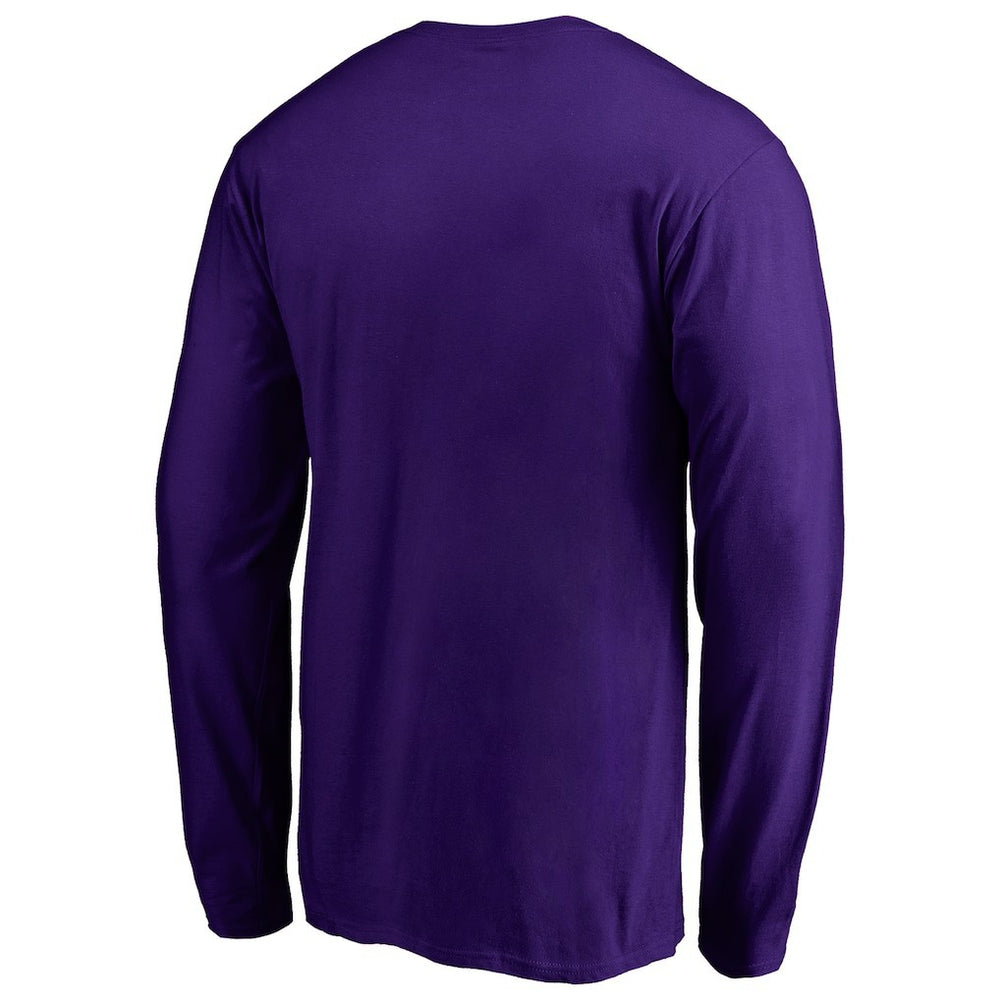 Baltimore Ravens Iconic Collection On Side Stripe Long Sleeve T-Shirt - Purple T-shirts
