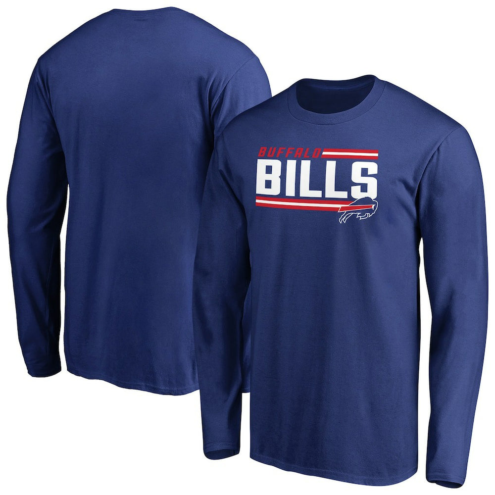 Buffalo Bills Iconic Collection On Side Stripe Long Sleeve T-Shirt - Royal T-shirts
