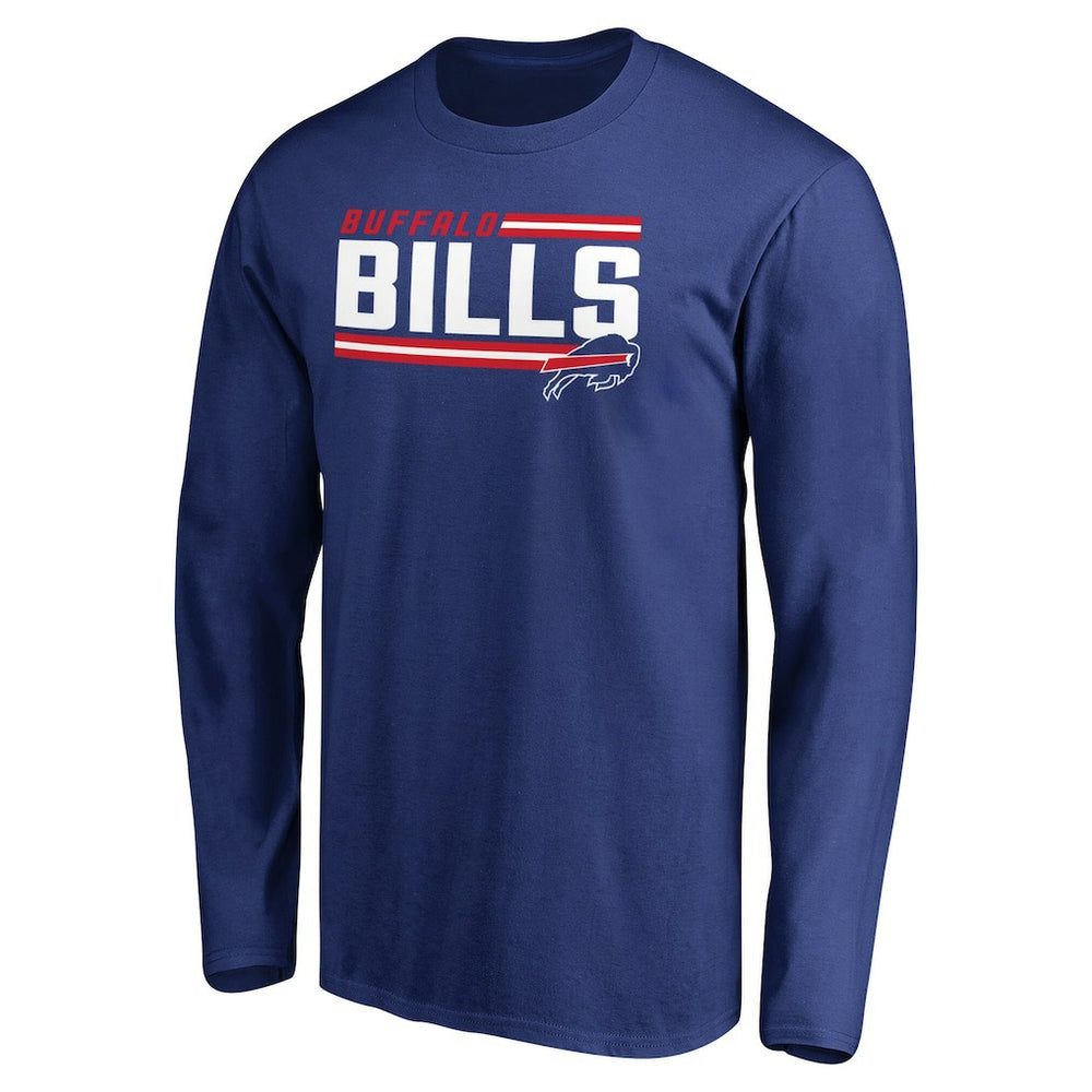 Buffalo Bills Iconic Collection On Side Stripe Long Sleeve T-Shirt - Royal T-shirts