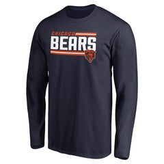 Chicago Bears Iconic Collection On Side Stripe Long Sleeve T-Shirt - Navy T-shirts