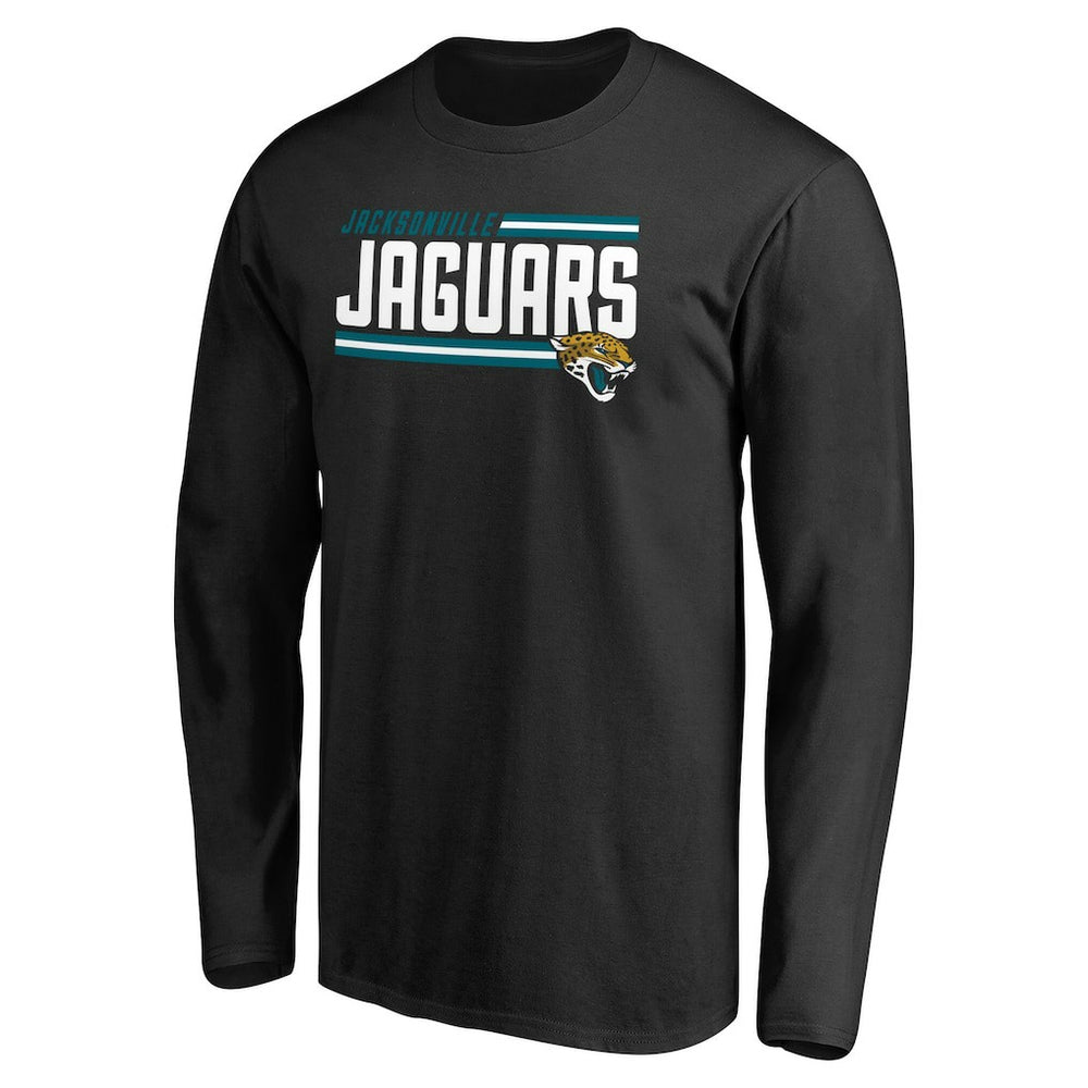 Jacksonville Jaguars Iconic Collection On Side Stripe Long Sleeve T-Shirt - Black T-shirts
