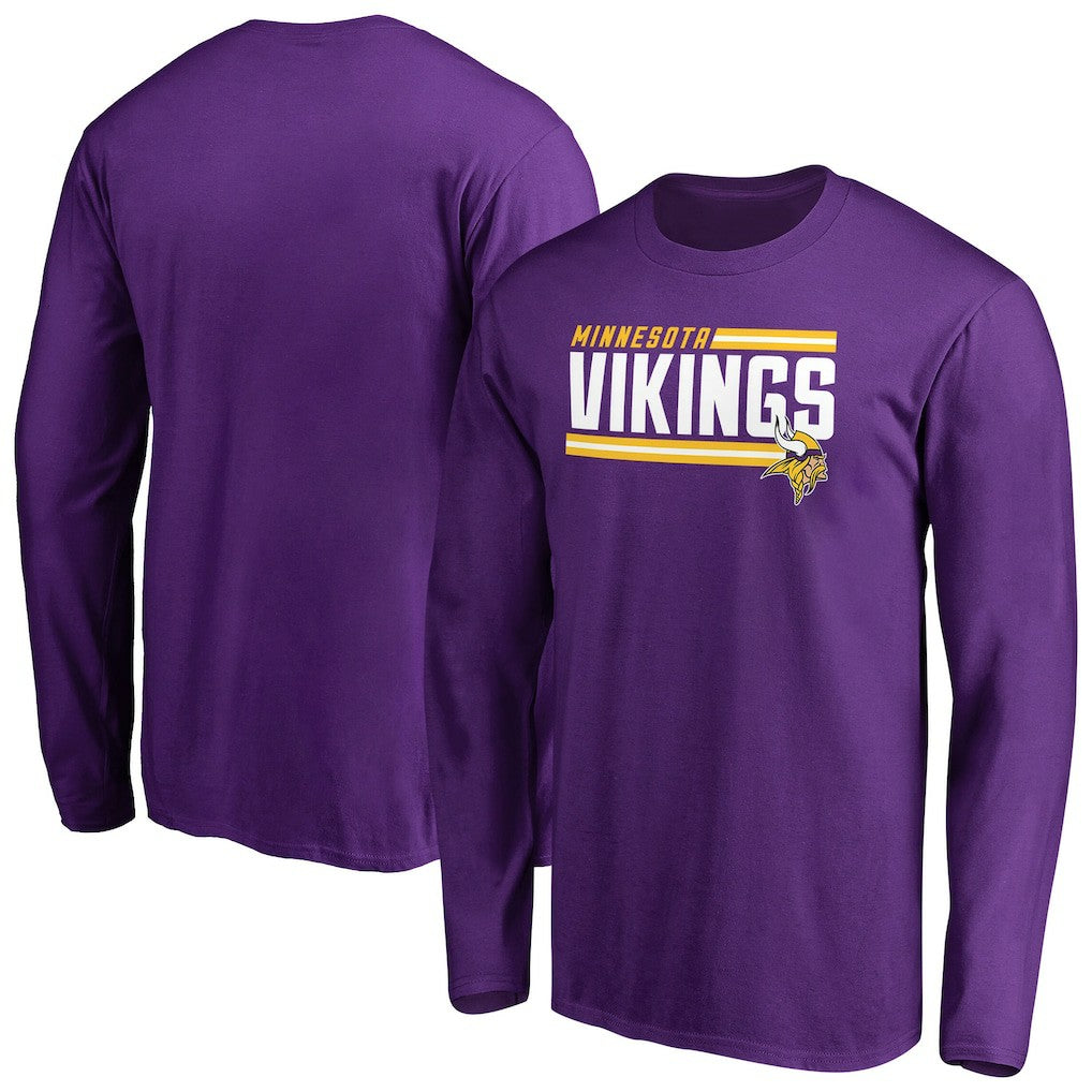 Minnesota Vikings Iconic Collection On Side Stripe Long Sleeve T-Shirt - Purple T-shirts