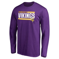 Minnesota Vikings Iconic Collection On Side Stripe Long Sleeve T-Shirt - Purple T-shirts