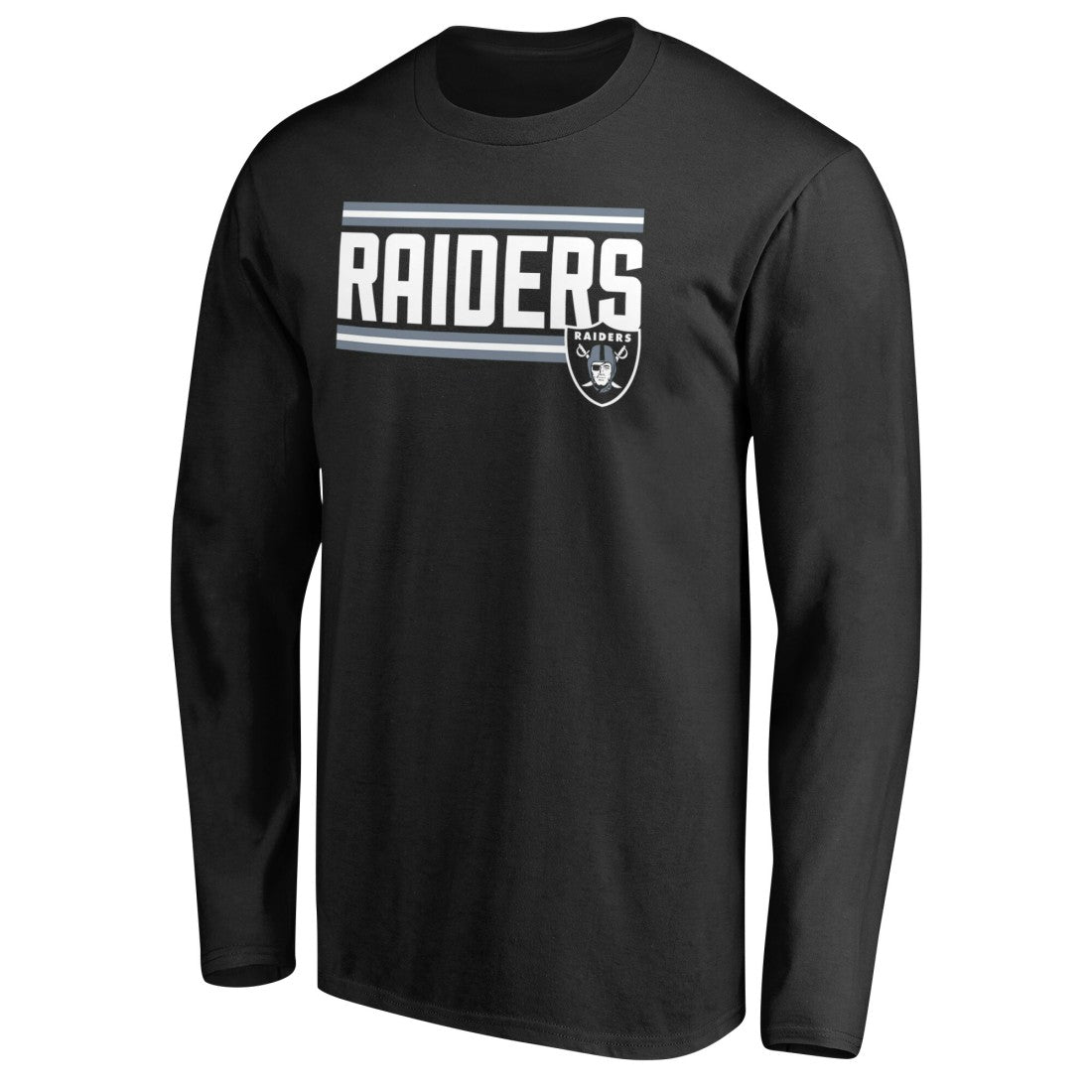 Las Vegas Raiders Iconic Collection On Side Stripe Long Sleeve T-Shirt - Black T-shirts