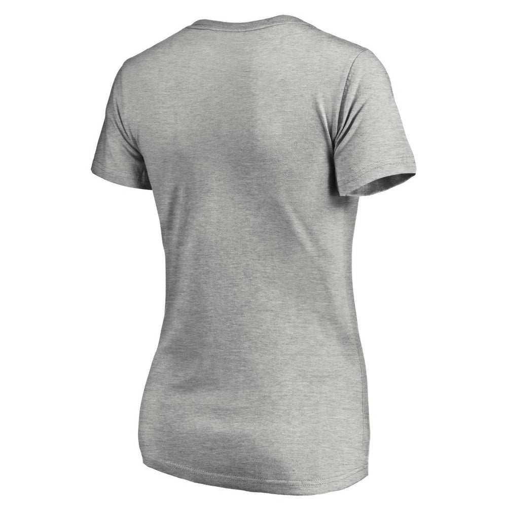 Tampa Bay Buccaneers Women's Iconic Collection On Side Stripe V-Neck T-Shirt - Heather Gray T-shirts
