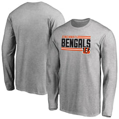Cincinnati Bengals Iconic Collection On Side Stripe Long Sleeve T-Shirt - Ash T-shirts