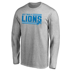 Detroit Lions Iconic Collection On Side Stripe Long Sleeve T-Shirt - Ash T-shirts