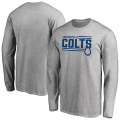 Indianapolis Colts Iconic Collection On Side Stripe Long Sleeve T-Shirt - Ash T-shirts