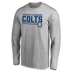 Indianapolis Colts Iconic Collection On Side Stripe Long Sleeve T-Shirt - Ash T-shirts