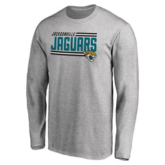 Jacksonville Jaguars Iconic Collection On Side Stripe Long Sleeve T-Shirt - Ash T-shirts