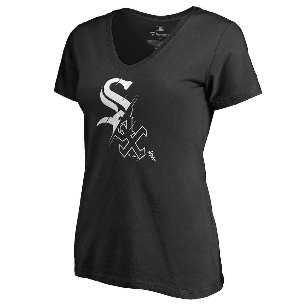 Chicago White Sox Women's X-Ray V-Neck T-Shirt - Black T-shirts