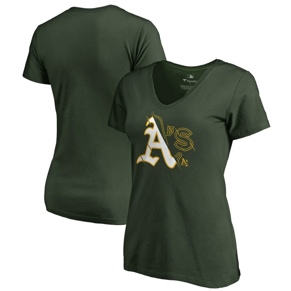Athletics Women's X-Ray V-Neck T-Shirt - Green T-shirts