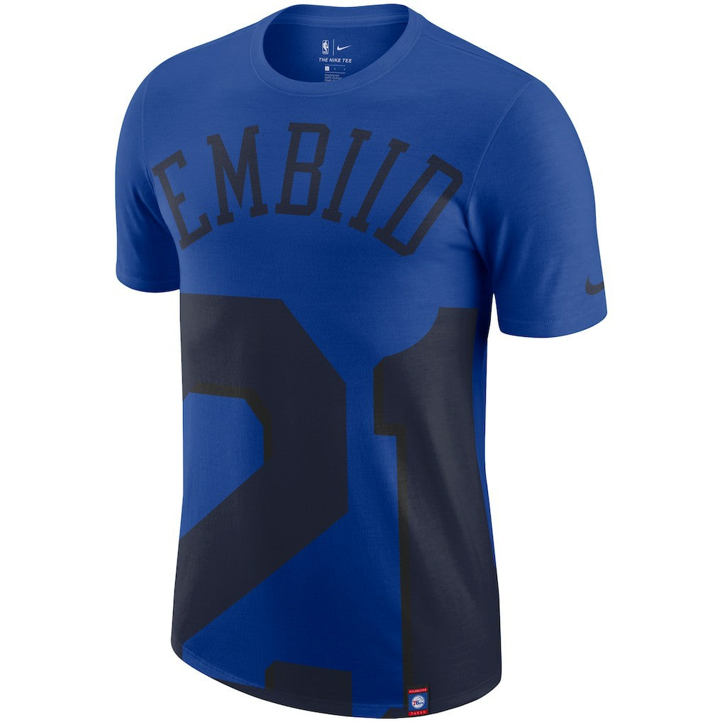 Joel Embiid Philadelphia 76ers Oversized Name & Number T-Shirt Royal - Nike