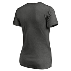 St. Louis Cardinals Women's Win Stripe V-Neck T-Shirt - Ash T-shirts