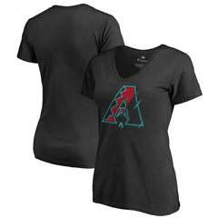 Arizona Diamondbacks Women's X-Ray V-Neck T-Shirt - Black T-shirts