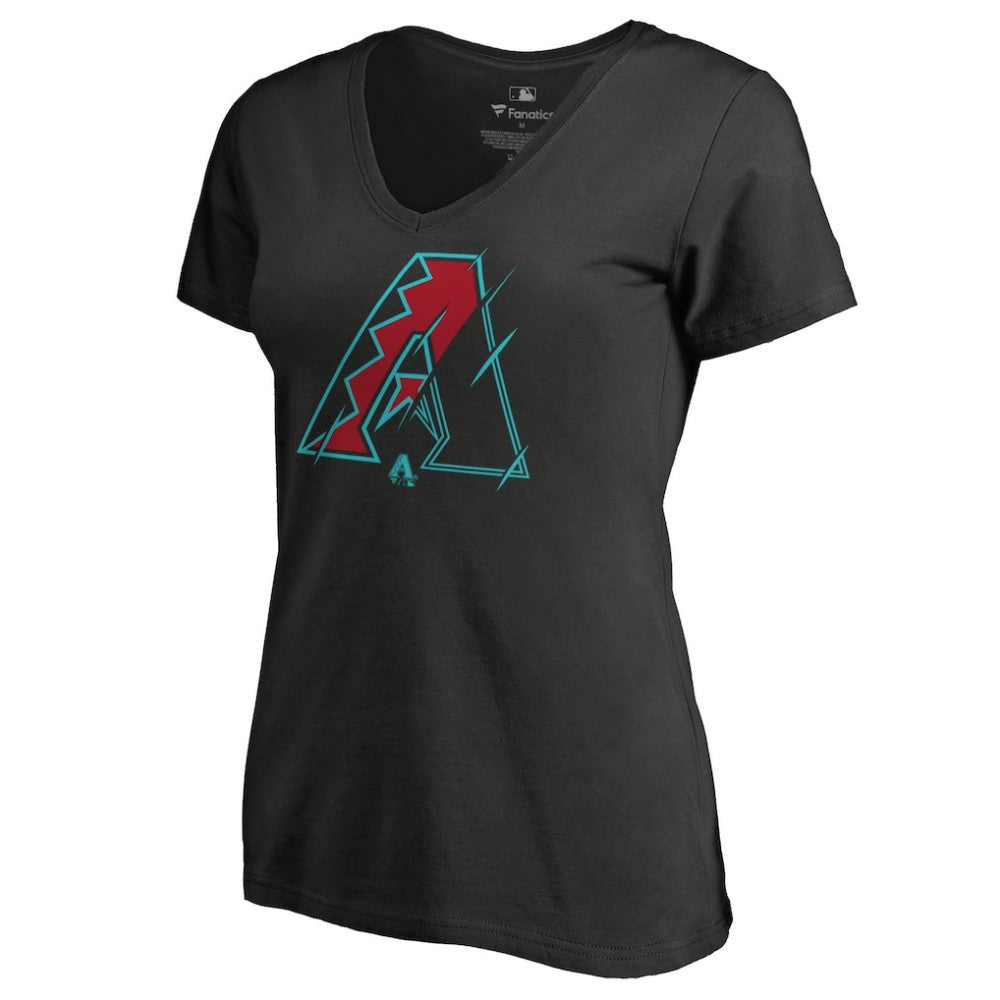 Arizona Diamondbacks Women's X-Ray V-Neck T-Shirt - Black T-shirts