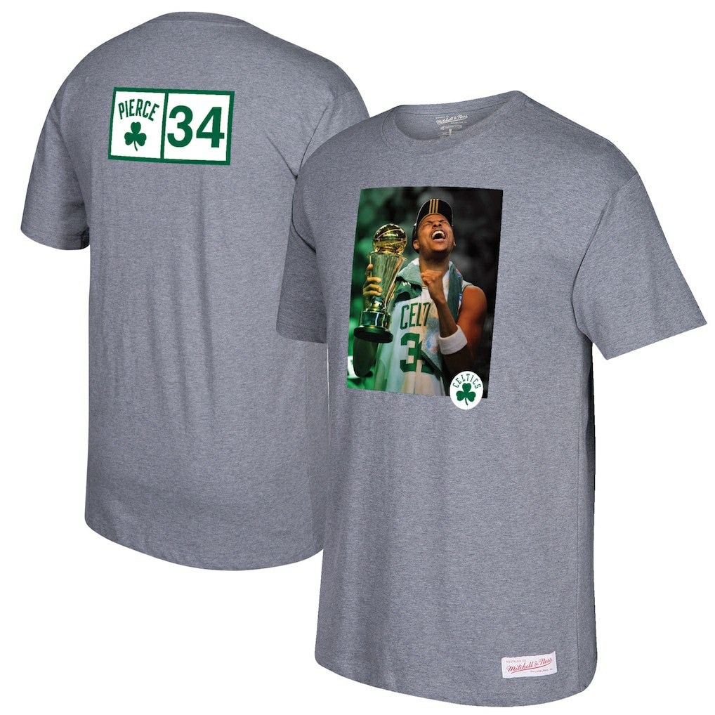 Paul Pierce Boston Celtics Graphic T-Shirt Gray - Mitchell & Ness