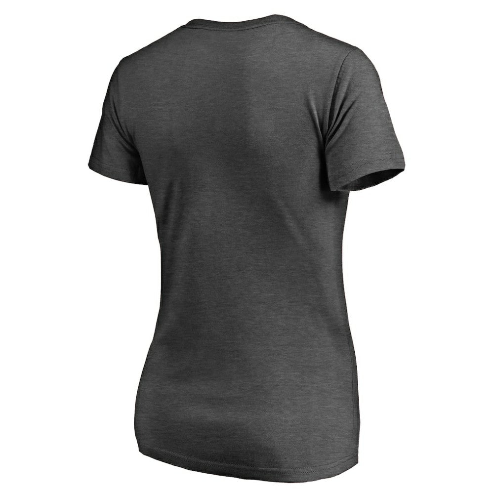 Seattle Mariners Women's Charcoal Stack V-Neck T-Shirt - Ash T-shirts
